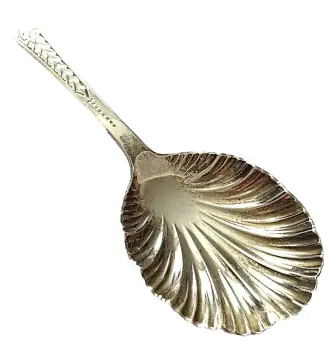 Antique shell silver caddy spoon hallmarked Sheffield 1885 Cooper Brothers