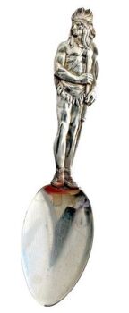Antique sterling silver American spoon Indian Chief Mechanics Silver Co