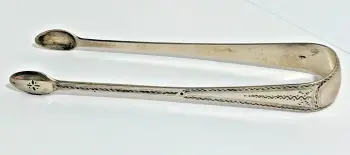 Antique sterling silver Georgian Sugar tongs nips Hallmarked Birmingham 1792