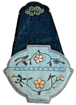 Antique Chinese Embroidered tobacco perfume Incense holder rice bowl shaped