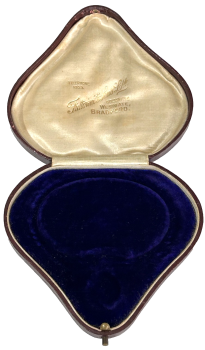 Antique heart shaped bracelet necklace locket padlock display box Fattorini sons