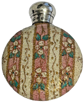 Antique 19th Century scent perfume bottle sterling Silver hallmarked top 1888