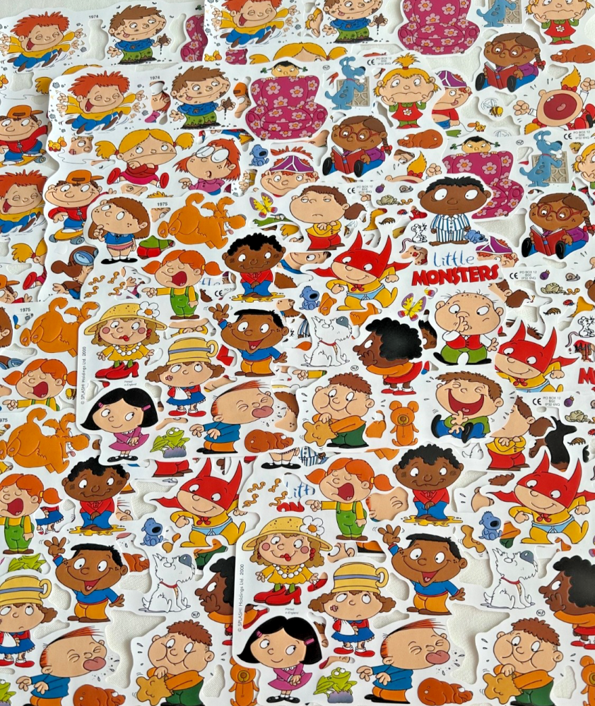 Decoupage lithograph Paper scraps x 10 sheets Cartoon Characters Little Mon