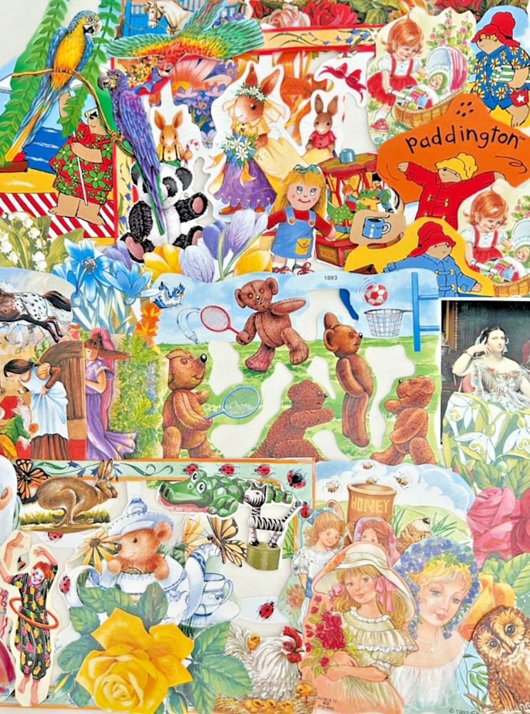 Discounted paper scraps and glitter