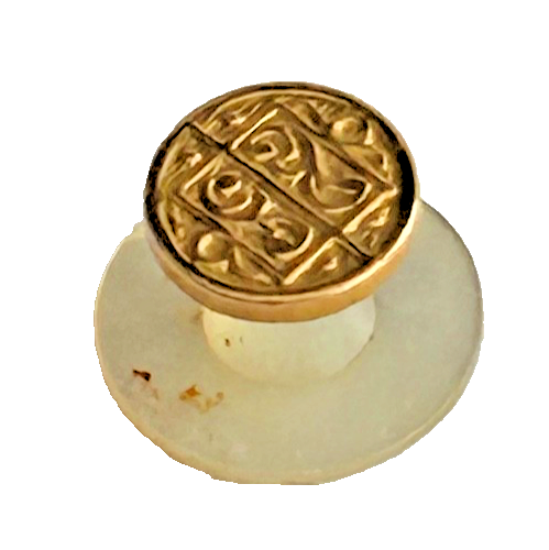 Antique Arts & Crafts or Art Nouveau 18ct gold tiny stud button