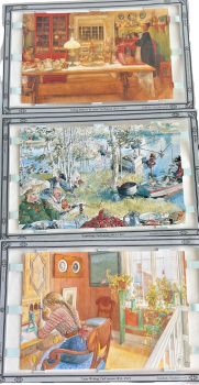 Decoupage Carl Larson Paper die cut scrap sheets x 3 scraps lithograph Rare