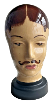 A Vintage Art Deco pottery hat display stand West German Scheurich Moustached Gent