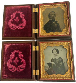 Share Antique pair photographs Daguerreotypes union case cases cherubs children