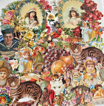 Decoupage Victorian style Paper scraps x 40 ladys angels flowers cats fairies C