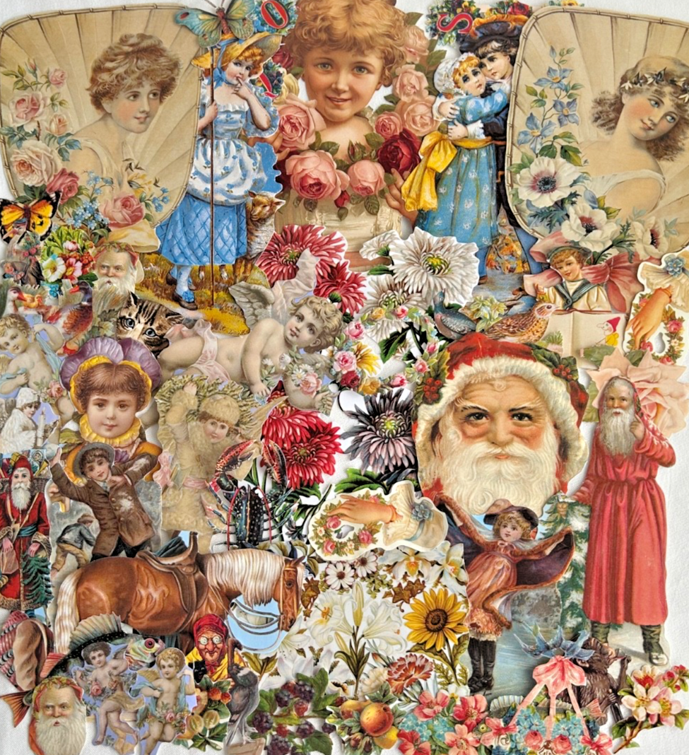 Decoupage Victorian style Paper scraps x 40 ladys angels flowers cats horse