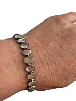 Antique Edwardian or Art Deco sterling silver Moonstone bracelet