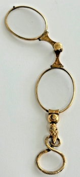 Antique Victorian Lorgnettes glasses heavy gold plated snake design