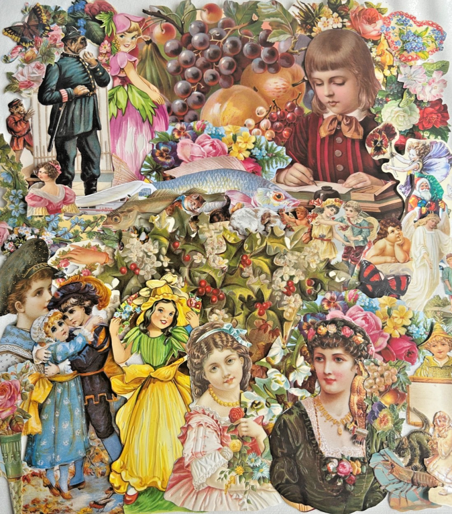 Decoupage Victorian style Paper scraps x 40 ladys angels flowers flowers E