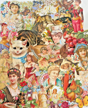 Decoupage Victorian style Paper scraps x 40 ladies baby flowers cats L