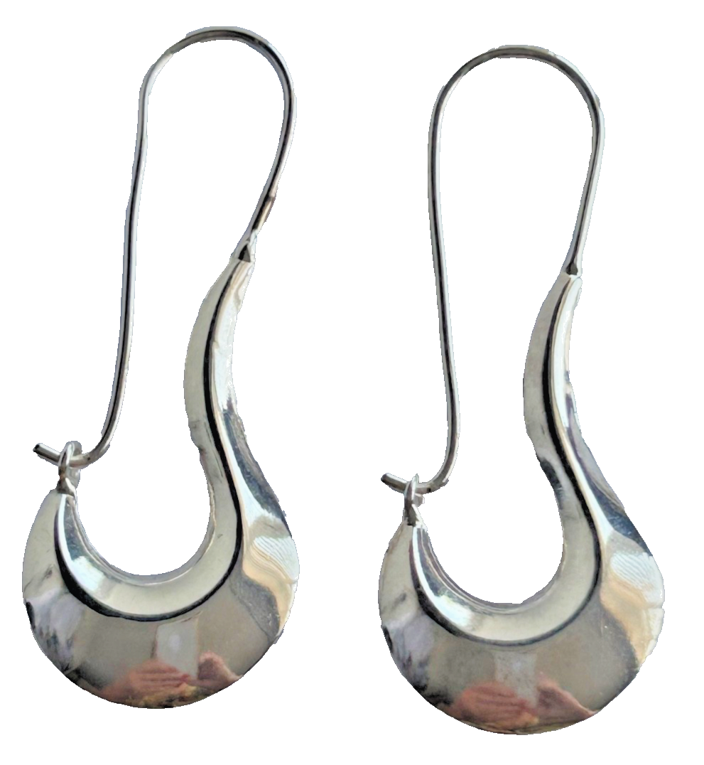 Sterling silver elegant earrings stamped hallmarked 925