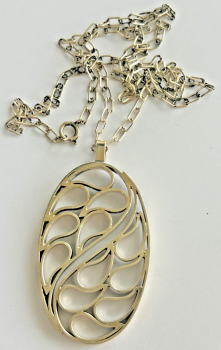 Vintage 1968 sterling silver Retro Jack Spencer necklace pendent chain