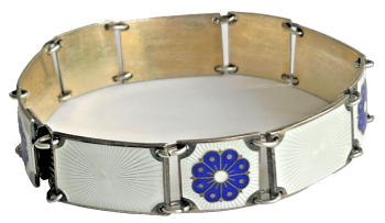 A David Anderson vintage sterling silver hallmarked Norway Enamel bracelet