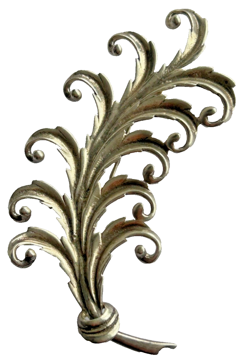 Vintage Large C1940s sterling silver spray brooch pin