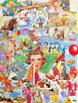 Decoupage Vintage Paper scraps x 40 children horses flowers nursery rhymes N