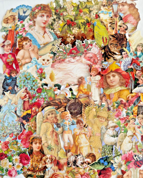 Decoupage Victorian style Paper scraps x 40 lady's angels flowers cats J