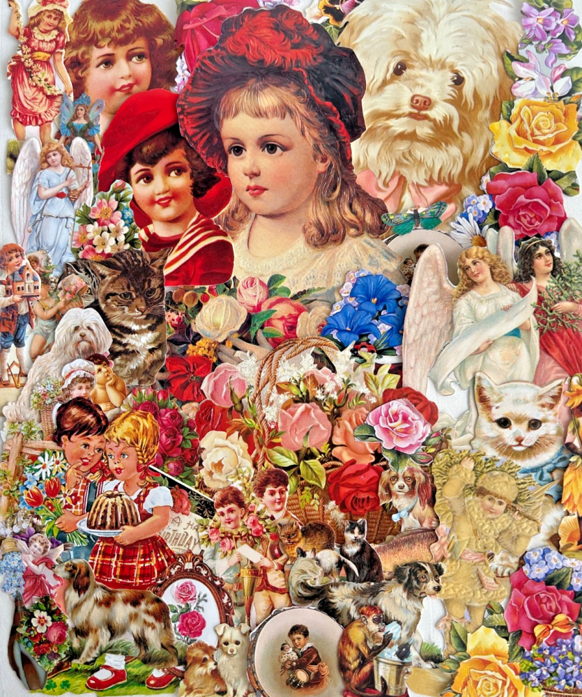 Decoupage Victorian style Paper scraps x 40 ladys angels flowers cats horse