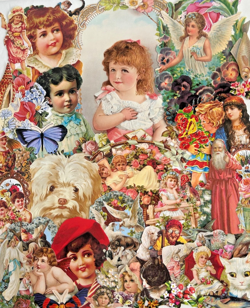 Decoupage Victorian style Paper scraps x 40 ladys angels flowers flowers E