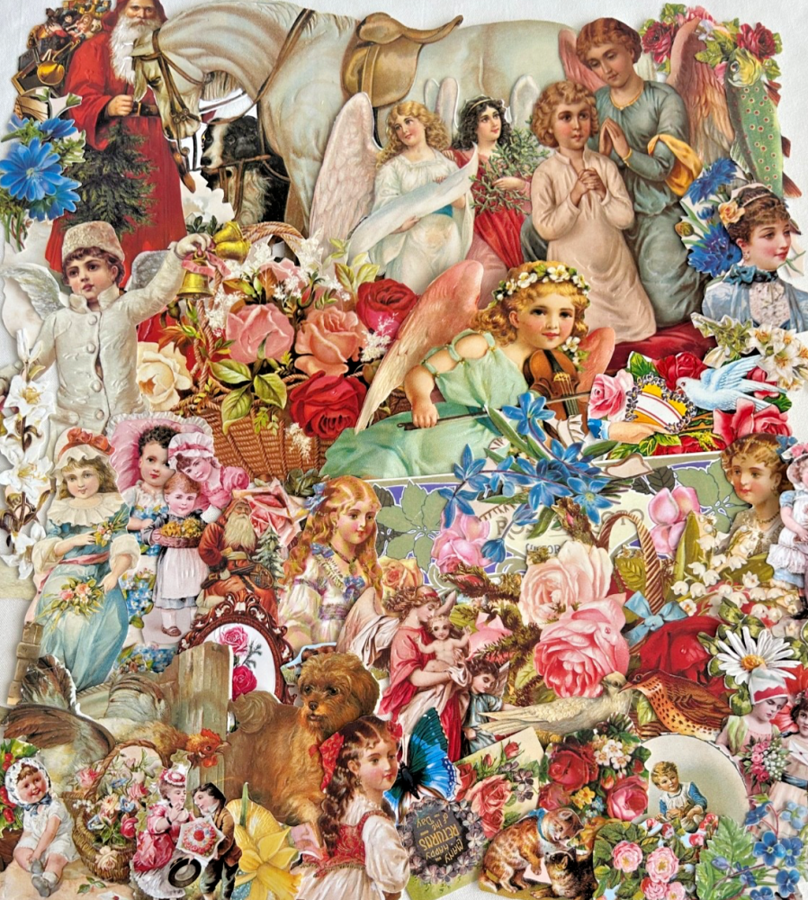 Decoupage Victorian style Paper scraps x 40 ladys angels flowers children D