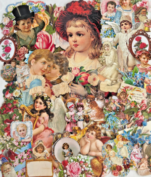 Decoupage Victorian style Paper scraps x 40 ladys angels flowers dogs children F