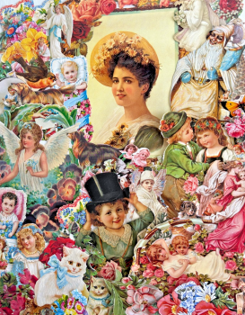 Decoupage Victorian style Paper scraps x 40 ladys angels flowers nursery children dogs I