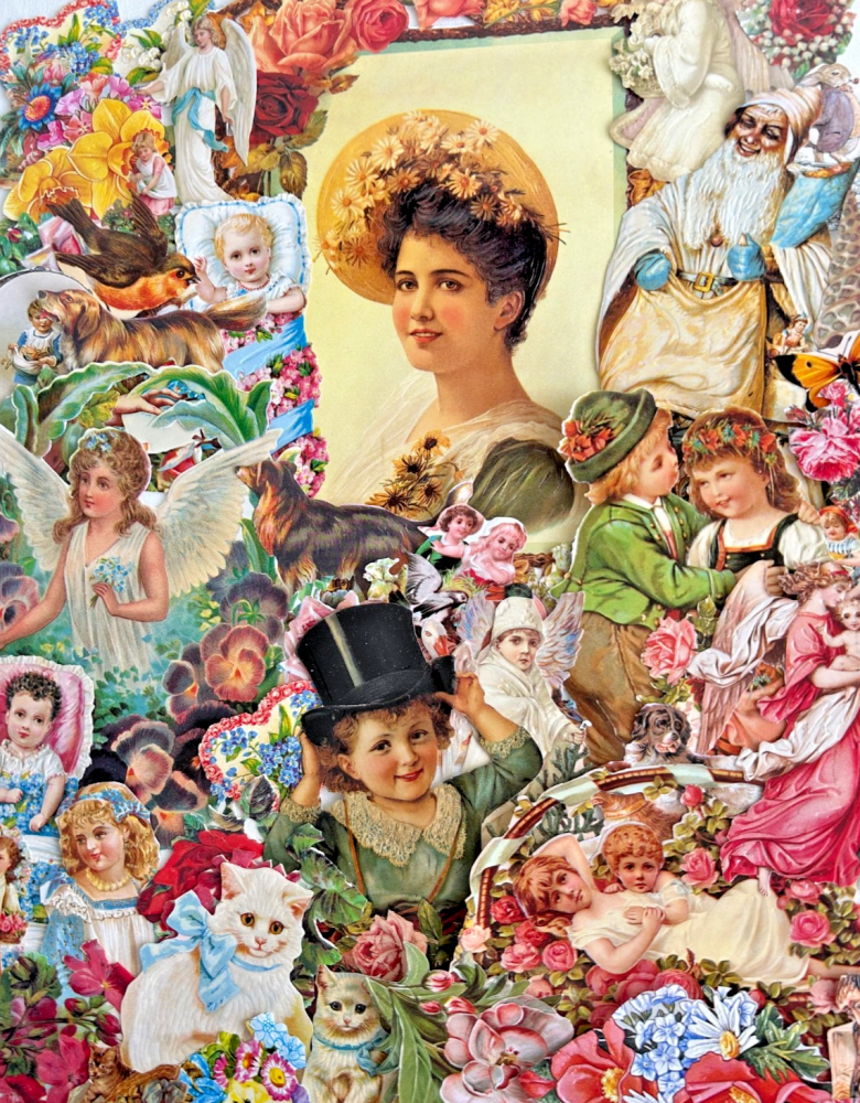 Decoupage Victorian style Paper scraps x 40 ladys angels flowers nursery ch