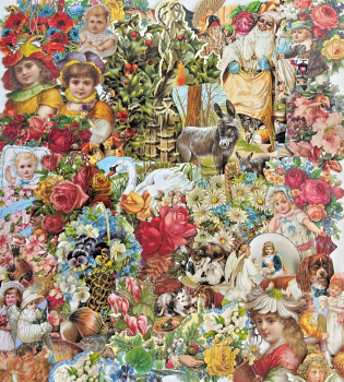 Decoupage Victorian style Paper scraps x 40 ladys babys flowers dogs cats Z