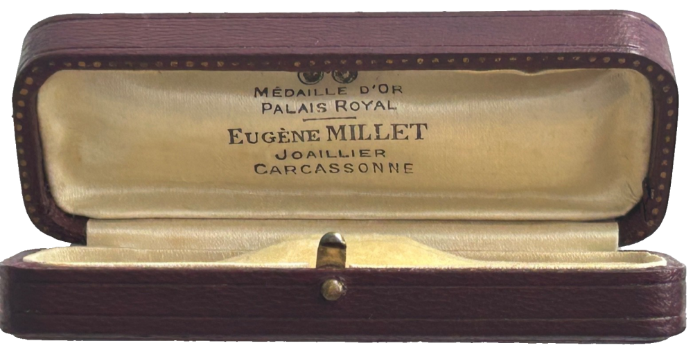 Antique jewellery brooch pin display box Eugene Millet Palais Royal Paris F