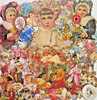 Decoupage Victorian style Paper scraps x 40 ladies angels flowers dogs L