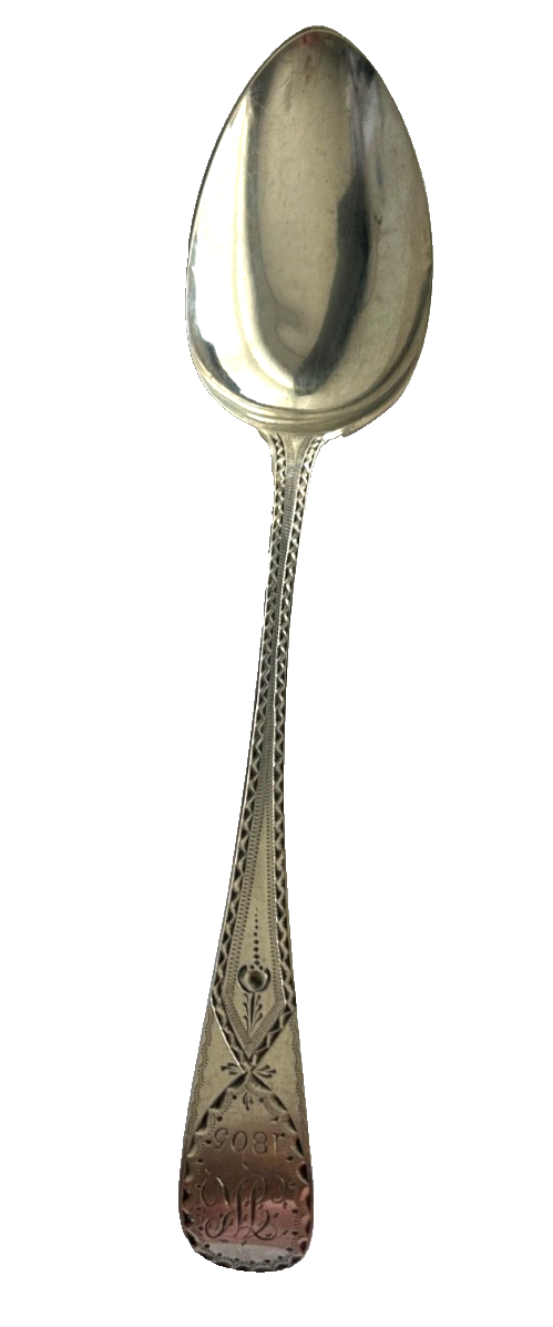 Antique sterling silver large spoon Anne & Peter Bateman C1903 hallmark Geo