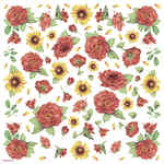 DFT121 Red Rose decoupage napkin paper x 4 sheets