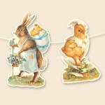 Easter Bunny & Chick garland egg 10 motifs die cut and embossed