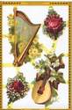a076 - Lutes Harps Musical Instruments Roses