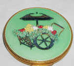Vintage Evans Powder Compact Flower Cart 