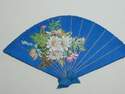 Antique Victorian Fan Pin Cushion Wheel Blue Silk