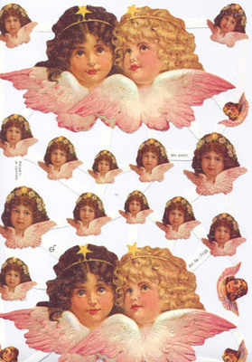 7193 - Angels Cherubs Christmas Stars Wings