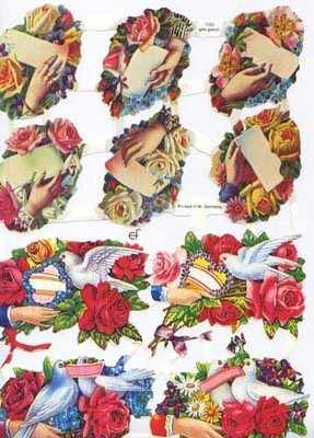 7093 - Flowers Doves Victorian Calling Cards