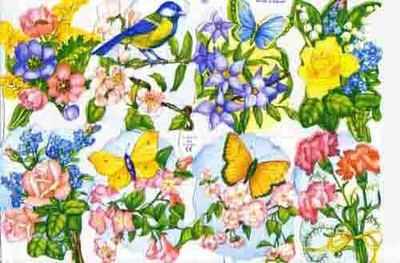 1589 - Flowers Butterflies Birds