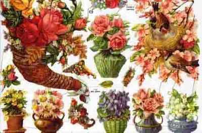 7186 - Flowers Baskets Birds Blossoms Roses