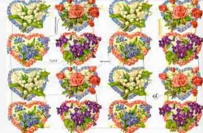 7166 - Flowers Hearts Violets Roses Lillys