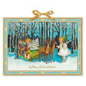 Christmas Victorian Style Large Advent Calendar Cherub Angels Sleigh Reindeer 