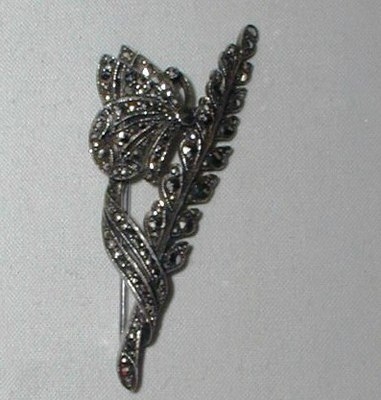 Vintage Marcasite Butterfly Brooch Pin
