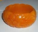 Butterscotch Carved Bakelite Bangle 
