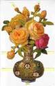 a154 - Flowers Chinese Vase Pink Yellow Roses