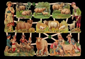  7405 - Victorian Children Sheep Shepherd 