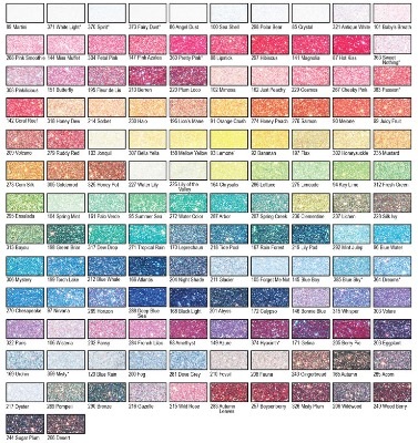 Colour Chart For Micro Fine Transparant Glitter 